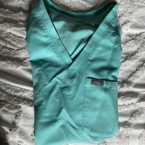 Figs Catarina Scrub Top - Small - Fresh Aqua